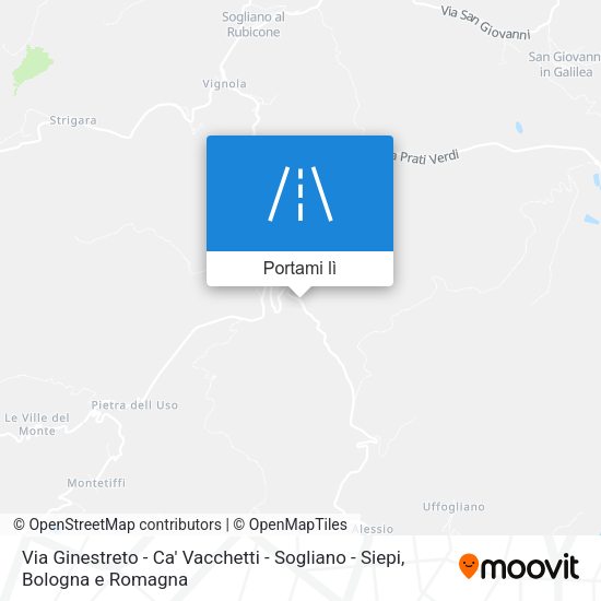 Mappa Via Ginestreto - Ca' Vacchetti - Sogliano - Siepi