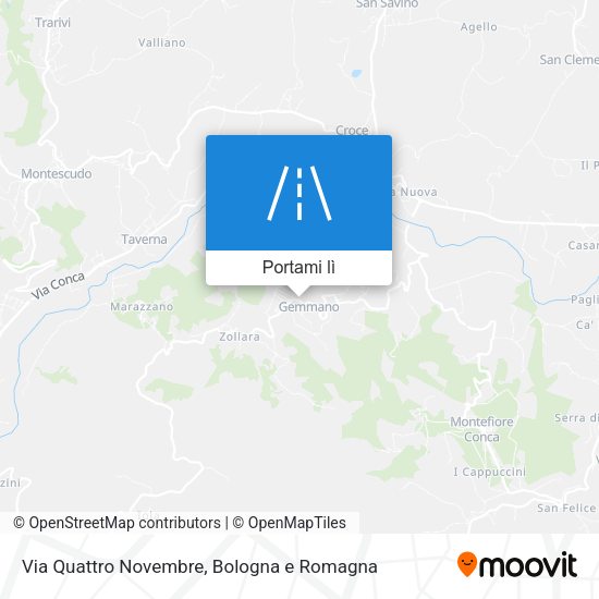Mappa Via Quattro Novembre
