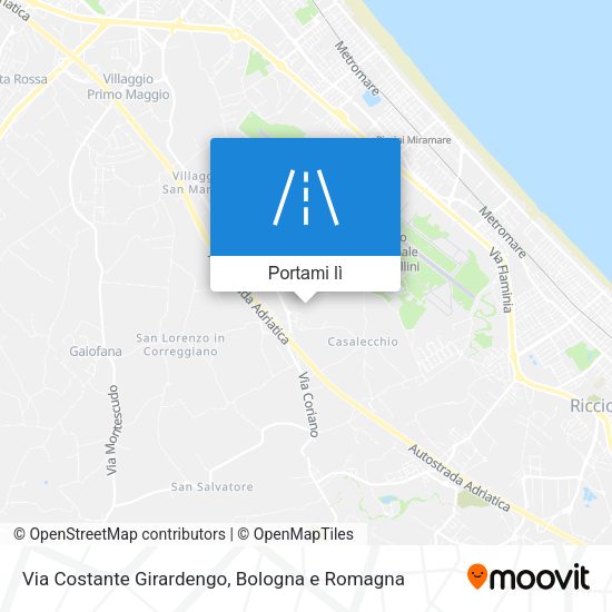 Mappa Via Costante Girardengo