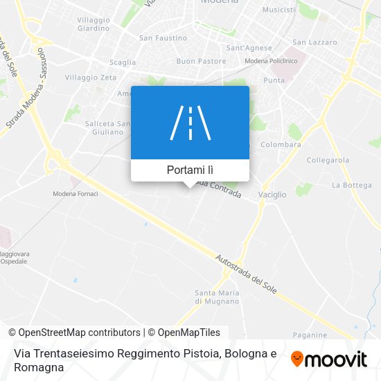 Mappa Via Trentaseiesimo Reggimento Pistoia