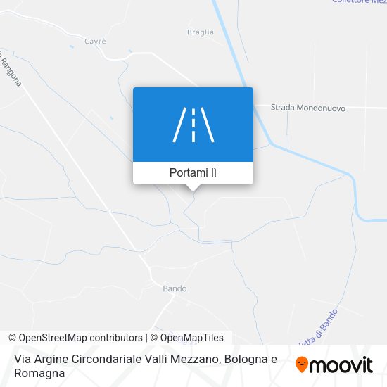 Mappa Via Argine Circondariale Valli Mezzano