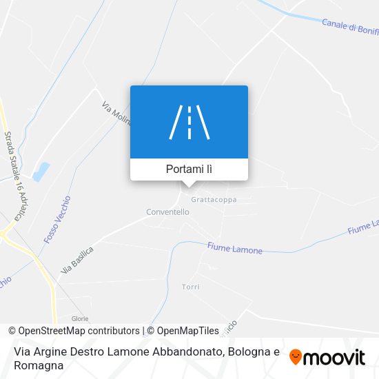 Mappa Via Argine Destro Lamone Abbandonato