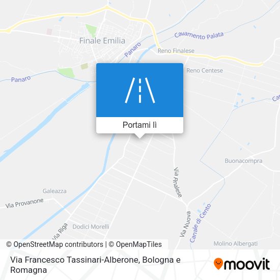 Mappa Via Francesco Tassinari-Alberone