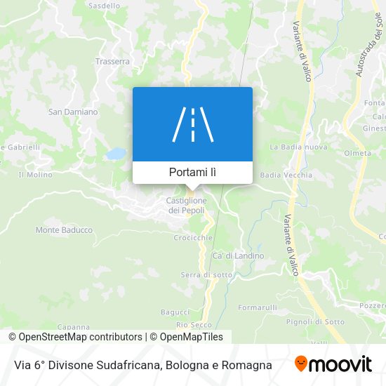 Mappa Via 6° Divisone Sudafricana