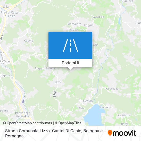 Mappa Strada Comunale Lizzo -Castel Di Casio