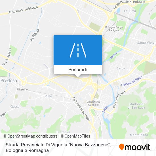 Mappa Strada Provinciale Di Vignola "Nuova Bazzanese"