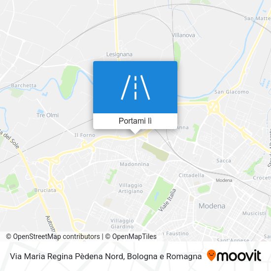 Mappa Via Maria Regina Pèdena Nord