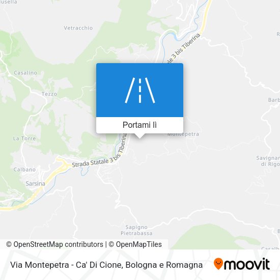 Mappa Via Montepetra - Ca' Di Cione