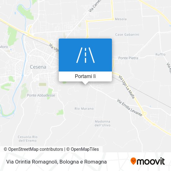 Mappa Via Orintia Romagnoli