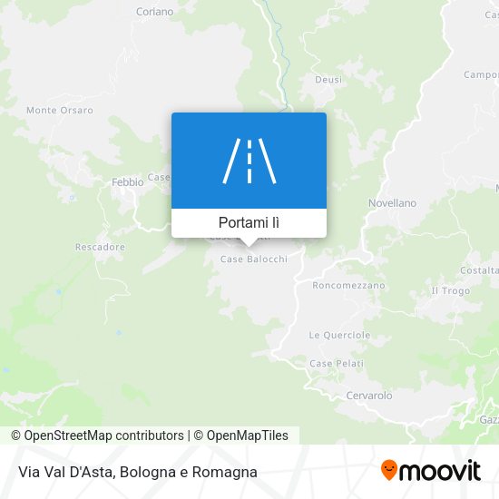 Mappa Via Val D'Asta
