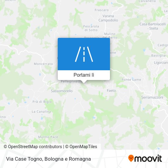 Mappa Via Case Togno