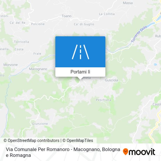 Mappa Via Comunale Per Romanoro - Macognano