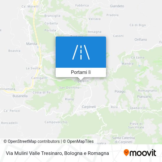 Mappa Via Mulini Valle Tresinaro
