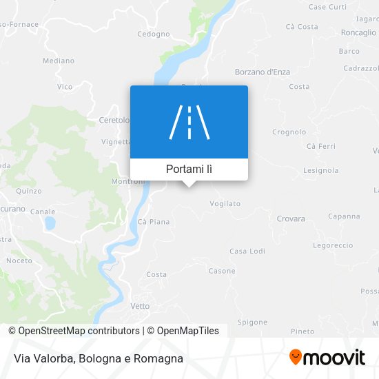 Mappa Via Valorba