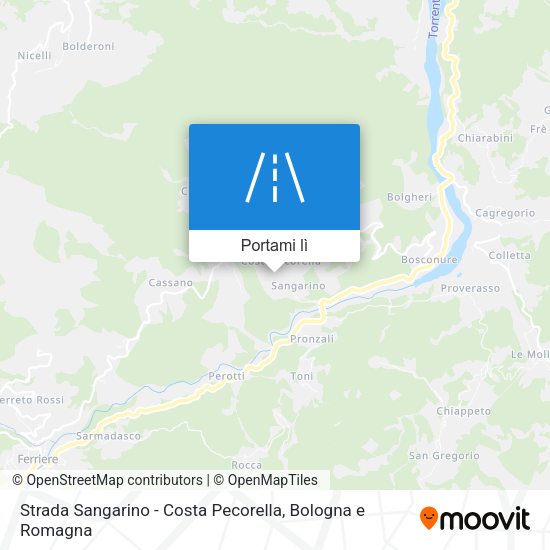 Mappa Strada Sangarino - Costa Pecorella