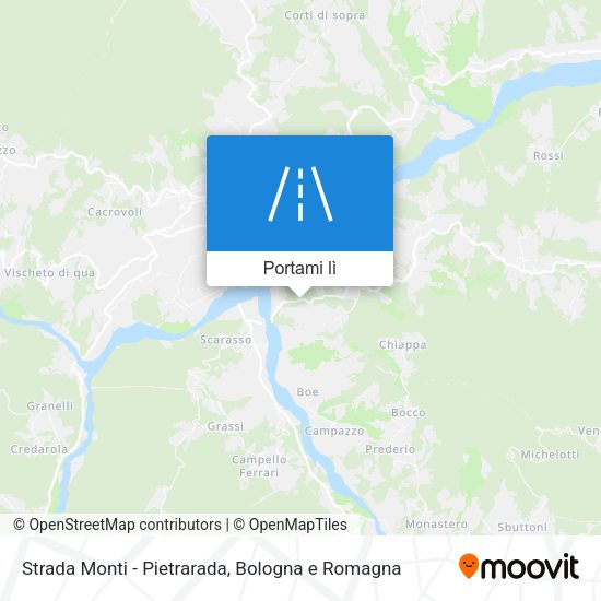 Mappa Strada Monti - Pietrarada