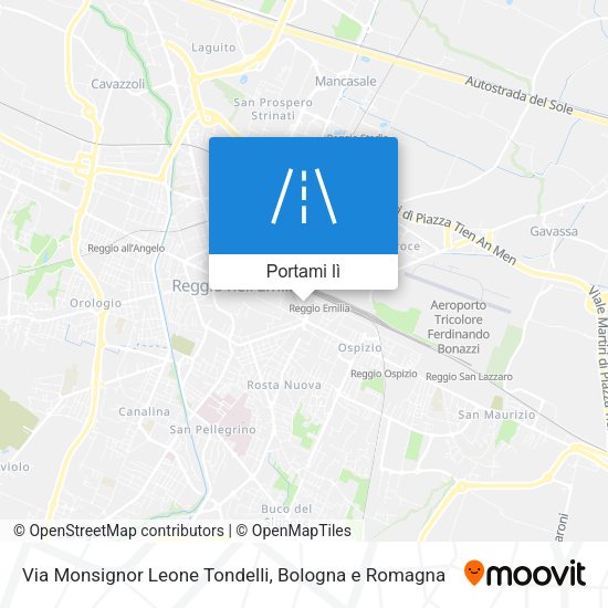 Mappa Via Monsignor Leone Tondelli