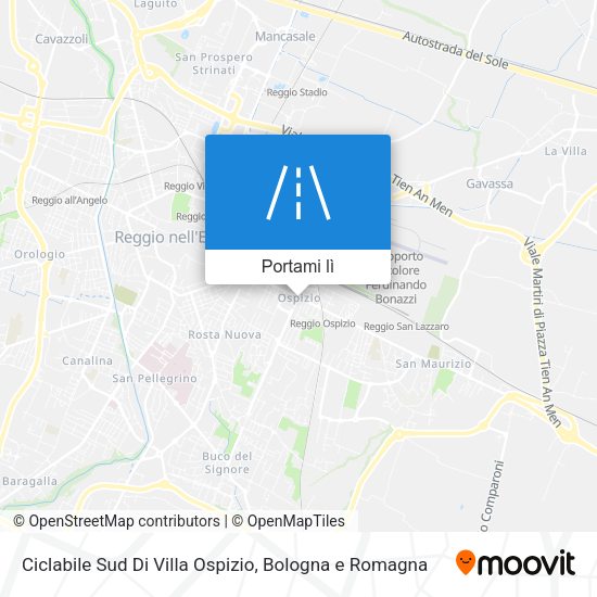 Mappa Ciclabile Sud Di Villa Ospizio
