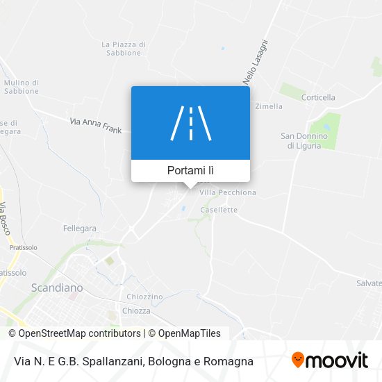 Mappa Via N. E G.B. Spallanzani