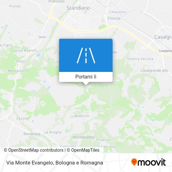 Mappa Via Monte Evangelo