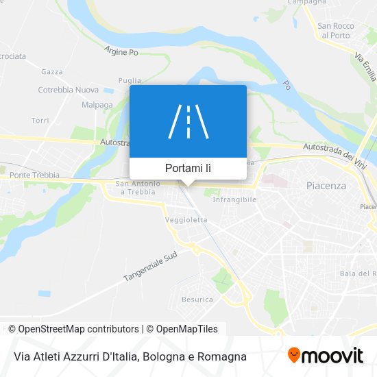 Mappa Via Atleti Azzurri D'Italia