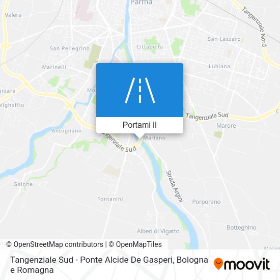 Mappa Tangenziale Sud - Ponte Alcide De Gasperi