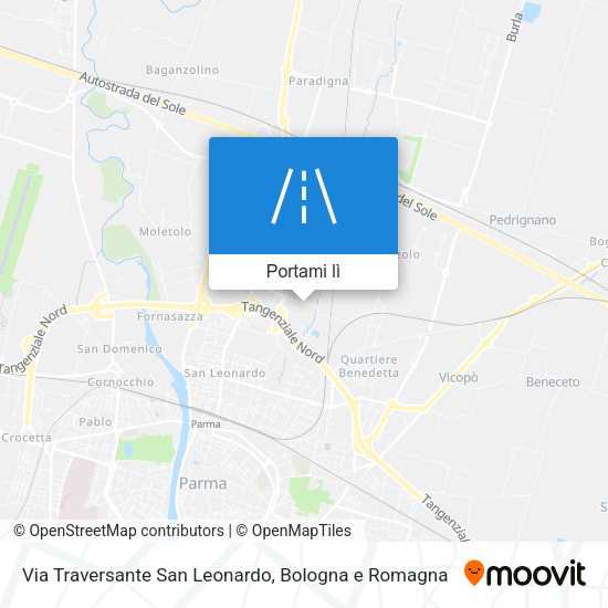 Mappa Via Traversante San Leonardo