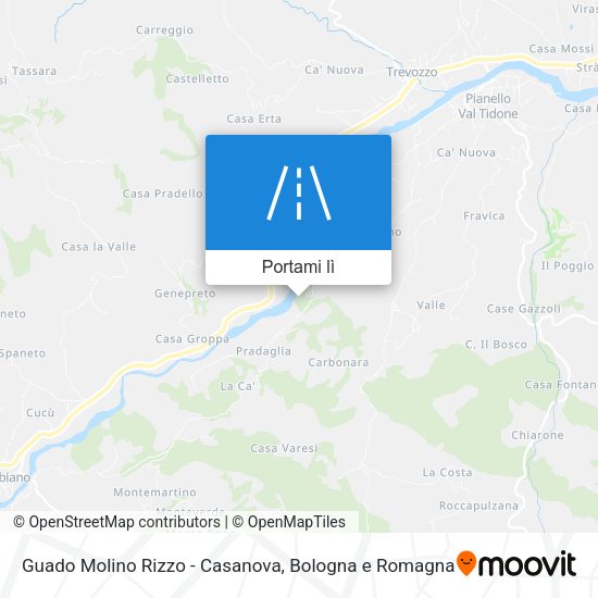 Mappa Guado Molino Rizzo - Casanova