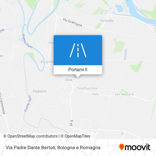Mappa Via Padre Dante Bertoli