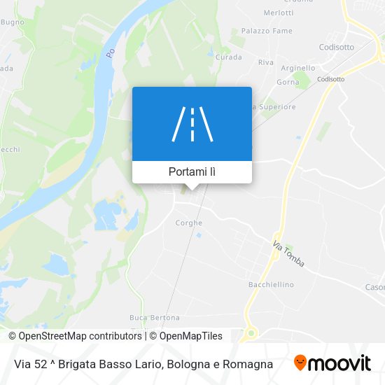 Mappa Via 52 ^ Brigata Basso Lario