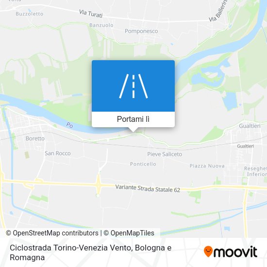 Mappa Ciclostrada Torino-Venezia Vento