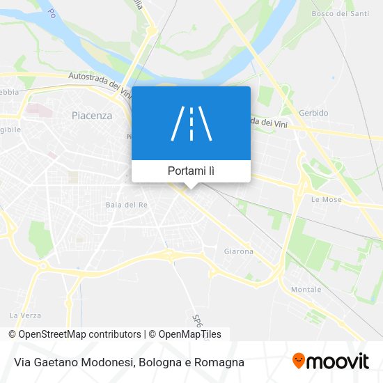 Mappa Via Gaetano Modonesi
