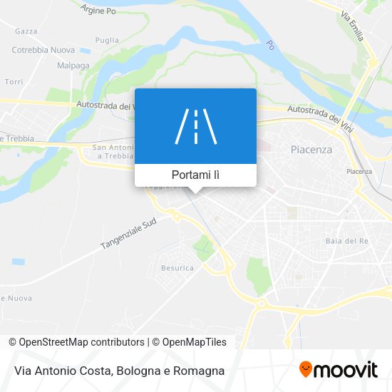 Mappa Via Antonio Costa