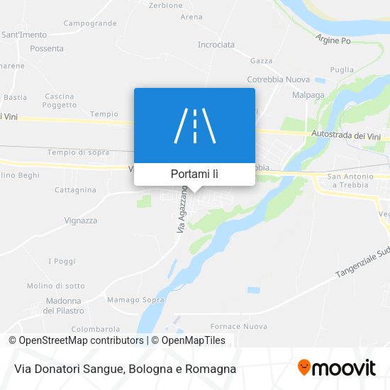 Mappa Via Donatori Sangue