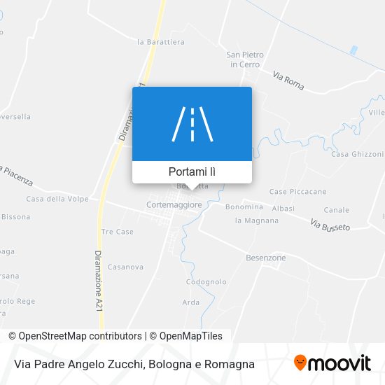 Mappa Via Padre Angelo Zucchi