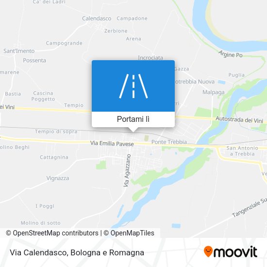 Mappa Via Calendasco