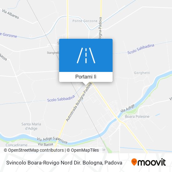 Mappa Svincolo Boara-Rovigo Nord Dir. Bologna