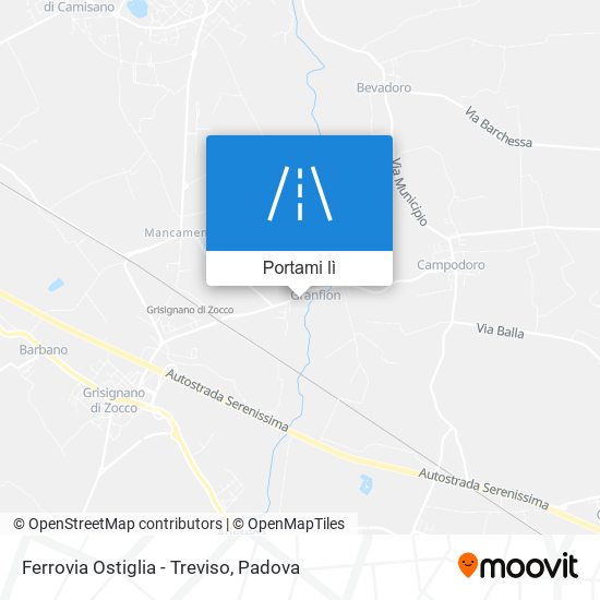 Mappa Ferrovia Ostiglia - Treviso