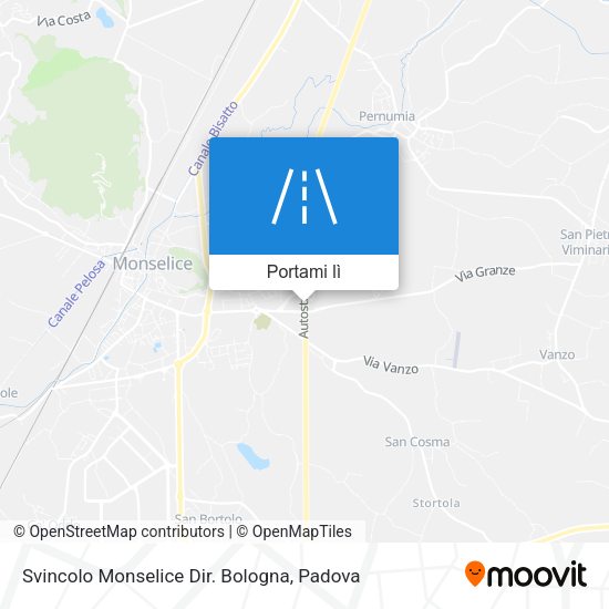 Mappa Svincolo Monselice Dir. Bologna