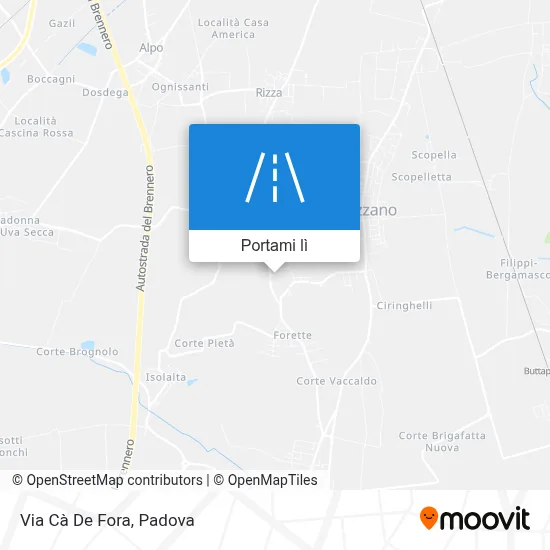 Mappa Via Cà De Fora