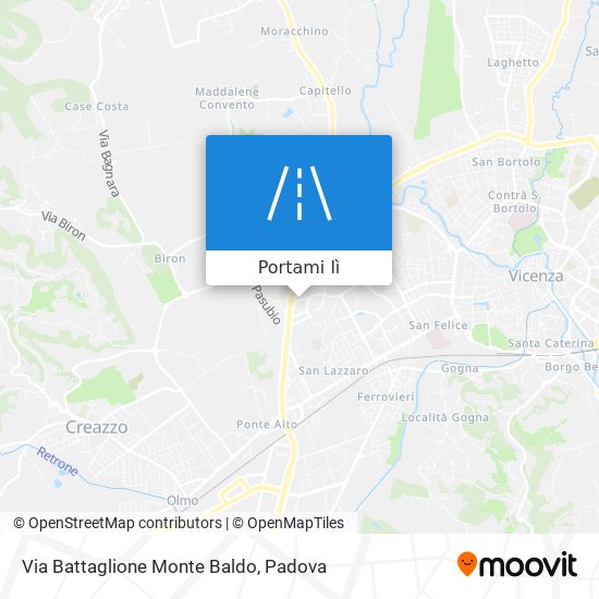 Mappa Via Battaglione Monte Baldo
