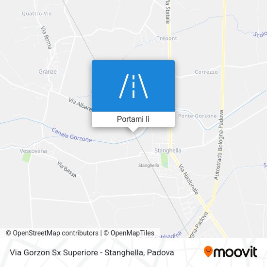 Mappa Via Gorzon Sx Superiore - Stanghella