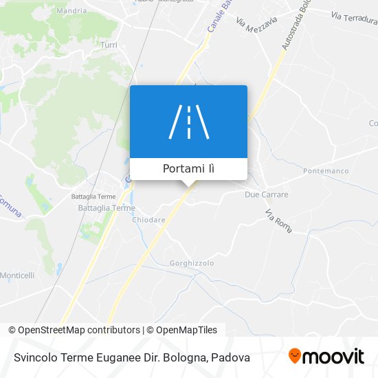 Mappa Svincolo Terme Euganee Dir. Bologna