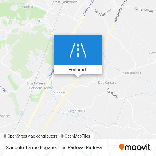Mappa Svincolo Terme Euganee Dir. Padova