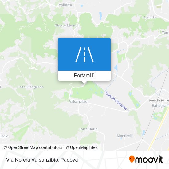 Mappa Via Noiera Valsanzibio