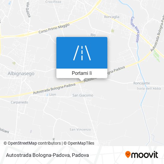 Mappa Autostrada Bologna-Padova