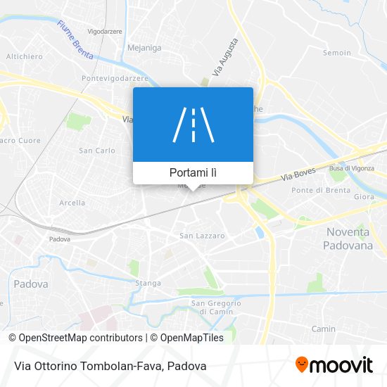 Mappa Via Ottorino Tombolan-Fava