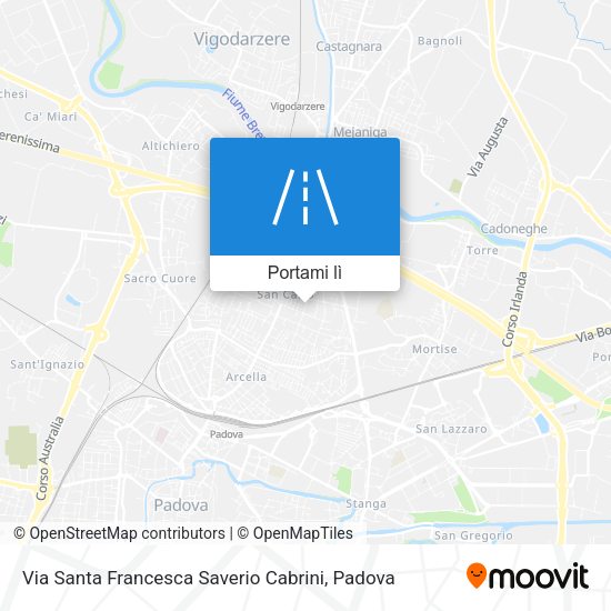 Mappa Via Santa Francesca Saverio Cabrini