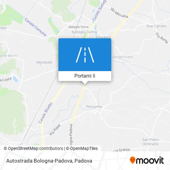 Mappa Autostrada Bologna-Padova