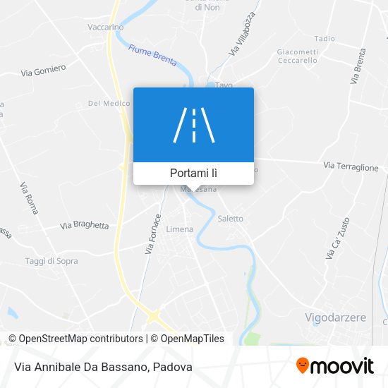 Mappa Via Annibale Da Bassano